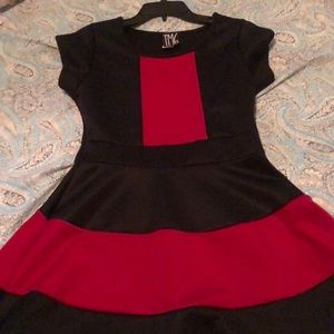 Red and black dress
